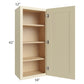 RTA Casselton Ivory 18" x 42" Wall Cabinet with 1 Decorative End Panel and Mullion Glass Door