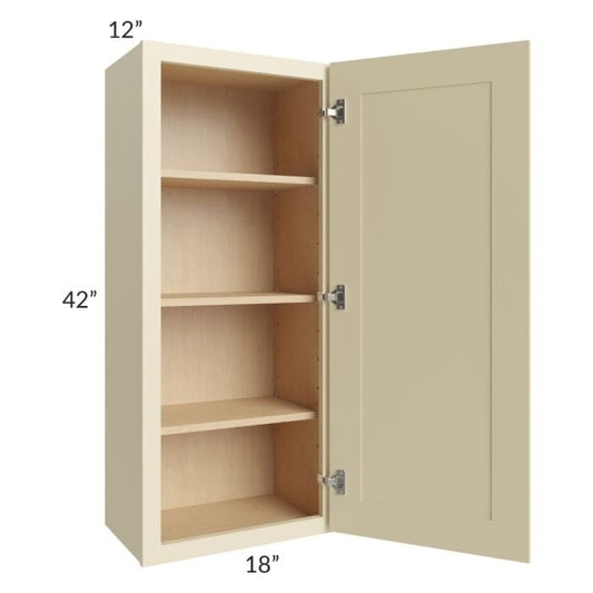 RTA Casselton Ivory 18" x 42" Wall Cabinet with 1 Decorative End Panel