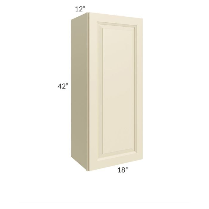RTA Casselton Ivory 18" x 42" Wall Cabinet with 2 Decorative End Panels