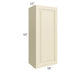 RTA Casselton Ivory 18" x 42" Wall Cabinet with Mullion Glass Door