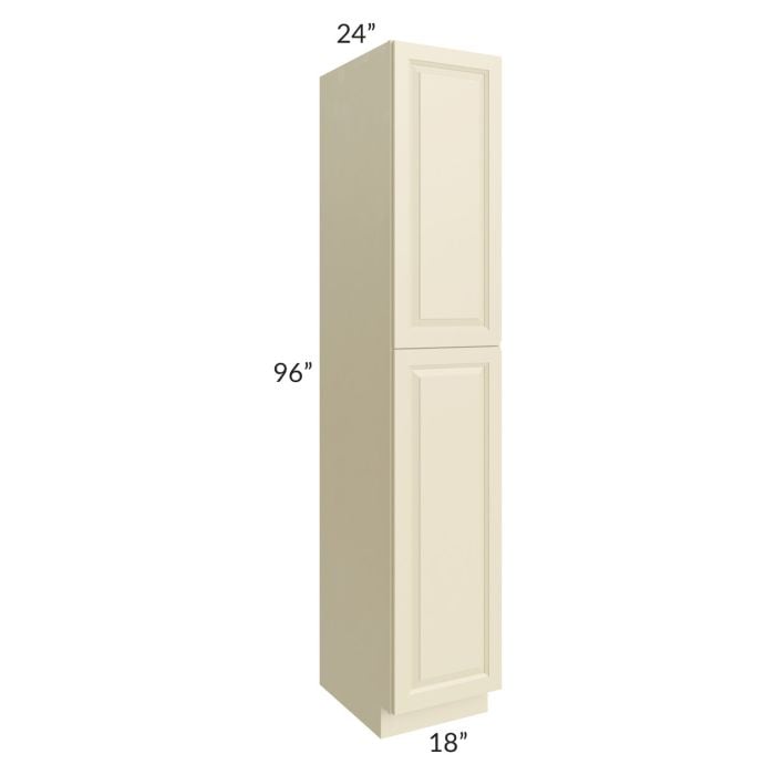 RTA Casselton Ivory 18" x 96" Wall Pantry with 2 Sides Decorative End Panels and 4 Roll Out Trays