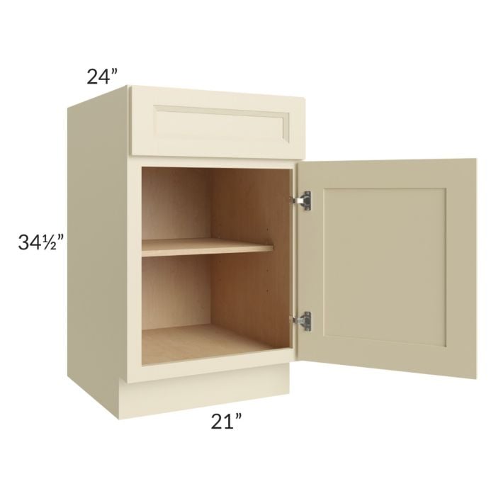 RTA Casselton Ivory 21" Base Cabinet with 1 Decorative End Panel