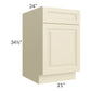 RTA Casselton Ivory 21" Base Cabinet with 2 Decorative End Panels