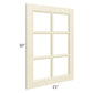 RTA Casselton Ivory 21" x 30" Mullion Glass Door Only