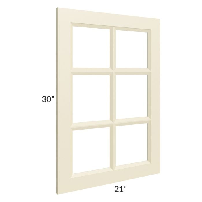 RTA Casselton Ivory 21" x 30" Mullion Glass Door Only