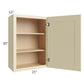 RTA Casselton Ivory 21" x 30" Wall Cabinet with 2 Decorative End Panels and Mullion Glass Door