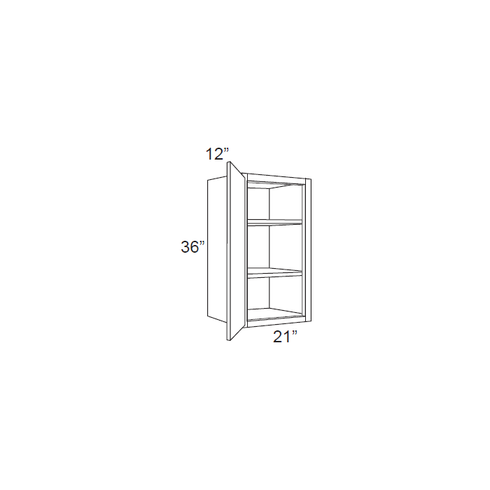 RTA Casselton Ivory 21" x 36" Wall Cabinet with 1 Decorative End Panel