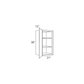 RTA Casselton Ivory 21" x 36" Wall Cabinet with 2 Decorative End Panels and Mullion Glass Door