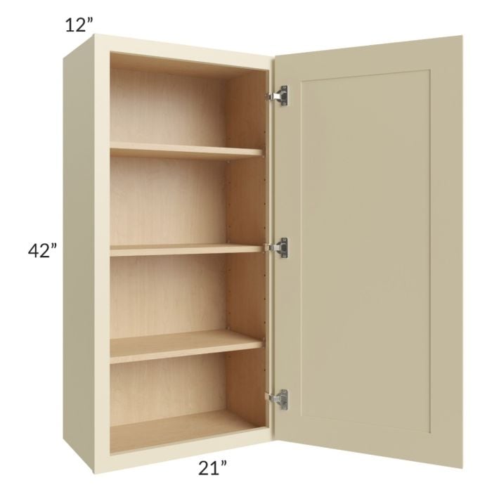 RTA Casselton Ivory 21" x 42" Wall Cabinet with 1 Decorative End Panel
