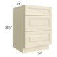 RTA Casselton Ivory 24" 3-Drawer Base Cabinet with 1 Decorative End Panel