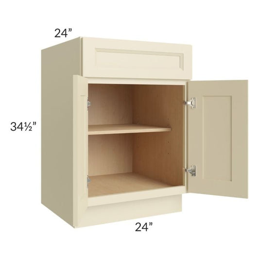 RTA Casselton Ivory 24" Base Cabinet with Pot and Pan Roll Out Kit
