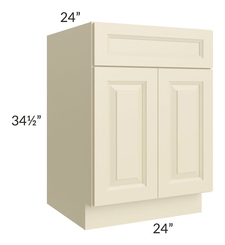 RTA Casselton Ivory 24" Sink Base Cabinet with 1 Decorative End Panel