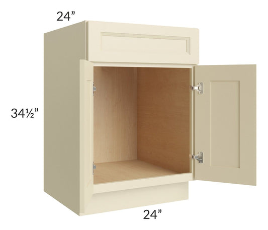 RTA Casselton Ivory 24" Sink Base Cabinet with 2 Decorative End Panels