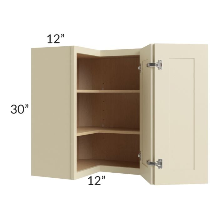 RTA Casselton Ivory 24" x 30" Easy Reach Corner Wall Cabinet