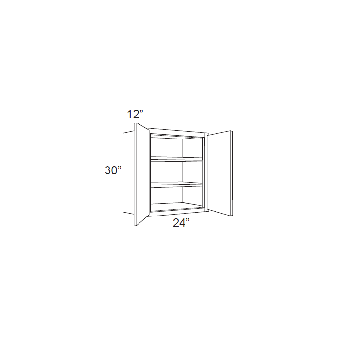 RTA Casselton Ivory 24" x 30" Wall Cabinet with 1 Decorative End Panel