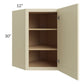 RTA Casselton Ivory 24" x 30" Wall Diagonal Corner Cabinet with 1 Decorative End Panel and Mullion Glass Door