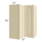 RTA Casselton Ivory 24" x 36" Easy Reach Corner Wall Cabinet with 2 Decorative End Panels