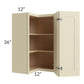 RTA Casselton Ivory 24" x 36" Easy Reach Corner Wall Cabinet with 2 Decorative End Panels
