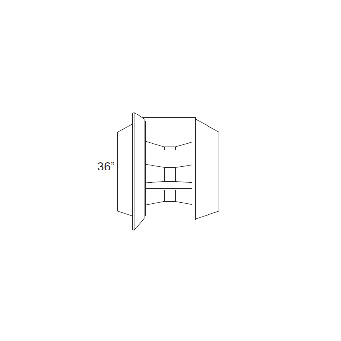 RTA Casselton Ivory 24" x 36" Wall Diagonal Corner Cabinet