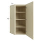 RTA Casselton Ivory 24" x 42" Wall Diagonal Corner Cabinet with 2 Decorative End Panels and Mullion Glass Door