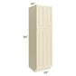 RTA Casselton Ivory 24" x 84" Wall Pantry with 2 Sides Decorative End Panels and 3 Roll Out Trays