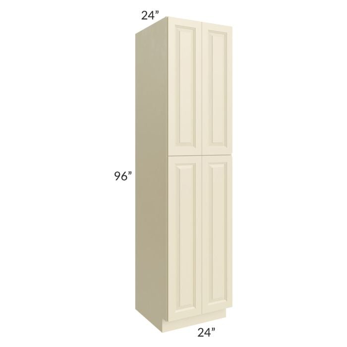 RTA Casselton Ivory 24" x 96" Wall Pantry with 4 Roll Out Trays
