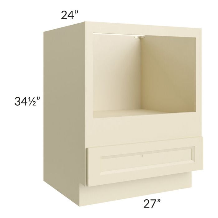 RTA Casselton Ivory 27" Microwave Base Cabinet with 1 Decorative End Panel