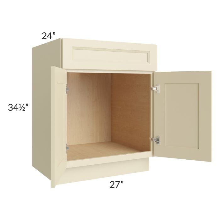 RTA Casselton Ivory 27" Sink Base Cabinet with 1 Decorative End Panel