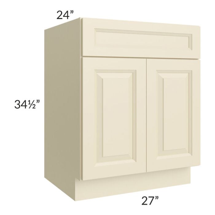 RTA Casselton Ivory 27" Sink Base Cabinet with 2 Decorative End Panels