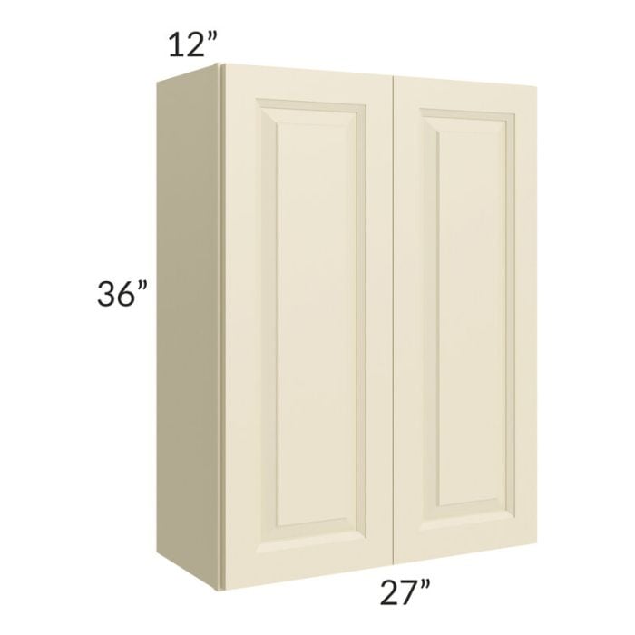 RTA Casselton Ivory 27" x 36" Wall Cabinet with 1 Decorative End Panel
