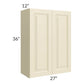 RTA Casselton Ivory 27" x 36" Wall Cabinet with 2 Decorative End Panels