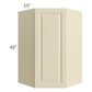 RTA Casselton Ivory 27" x 42" Wall Diagonal Corner Cabinet