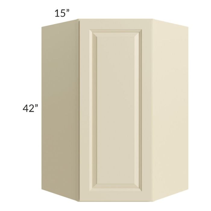 RTA Casselton Ivory 27" x 42" Wall Diagonal Corner Cabinet