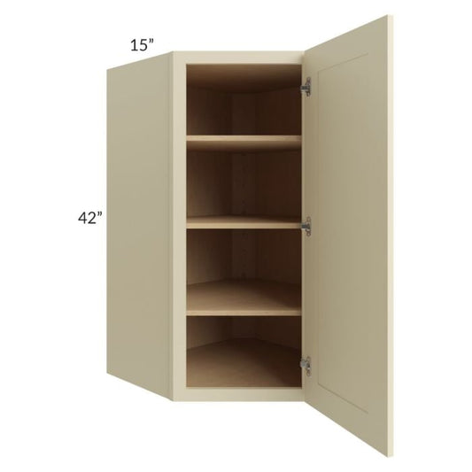 RTA Casselton Ivory 27" x 42" Wall Diagonal Corner Cabinet