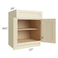 RTA Casselton Ivory 30" Base Cabinet with 2 Decorative End Panels and 1 Roll Out Tray