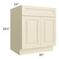 RTA Casselton Ivory 30" Sink Base Cabinet with 2 Decorative End Panels