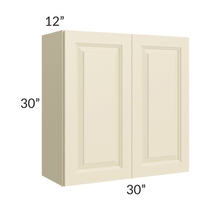 RTA Casselton Ivory 30" x 30" Wall Cabinet with 1 Decorative End Panel