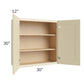 RTA Casselton Ivory 30" x 30" Wall Cabinet with 1 Decorative End Panel