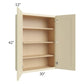 RTA Casselton Ivory 30" x 42" Wall Cabinet with 1 Decorative End Panel and Mullion Glass Door