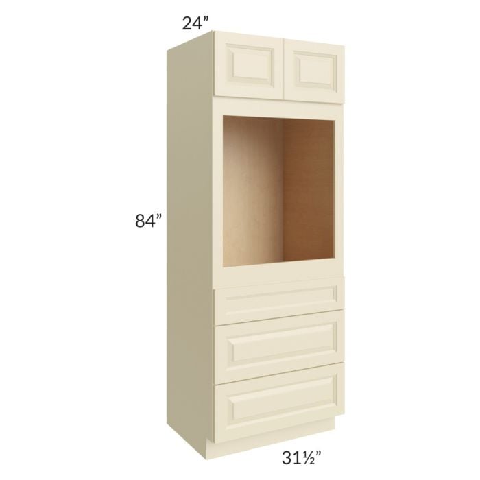 RTA Casselton Ivory 31.5" x 84" Oven Cabinet with 1 Side Decorative End Panel