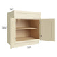 RTA Casselton Ivory 33" Base Cabinet with 2 Decorative End Panels and 2 Roll Out Trays