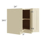 RTA Casselton Ivory 33" Corner Base Cabinet (Trays sold separately for a Lazy Susan application) with 1 Decorative End Panel and Lazy Susan Trays