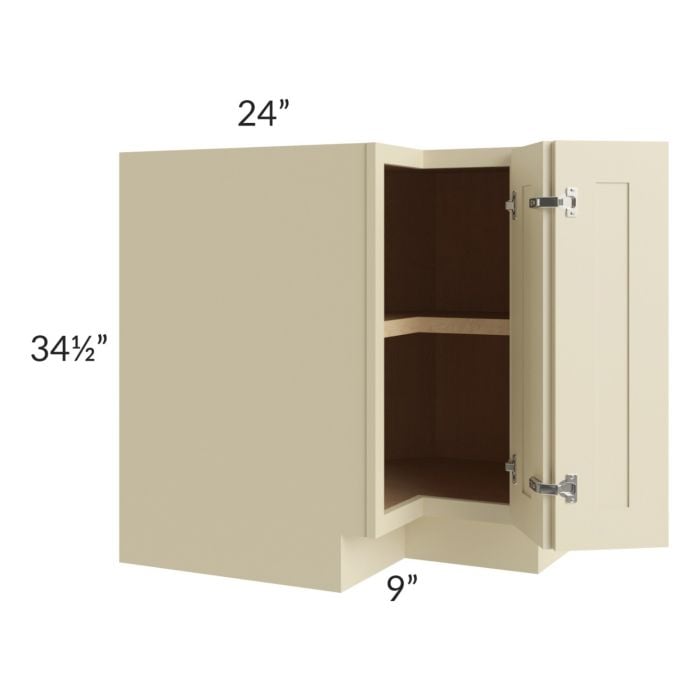RTA Casselton Ivory 33" Corner Base Cabinet (Trays sold separately for a Lazy Susan application) with 1 Decorative End Panel