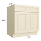 RTA Casselton Ivory 33" Sink Base Cabinet with 2 Decorative End Panels