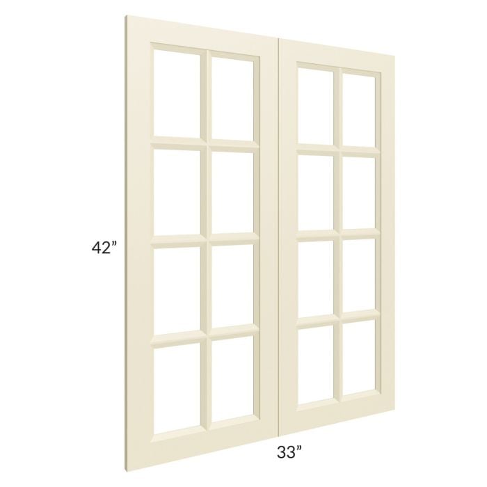 RTA Casselton Ivory 33" x 42" Mullion Glass Doors Only