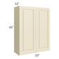 RTA Casselton Ivory 33" x 42" Wall Cabinet with 1 Decorative End Panel