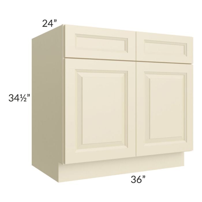 RTA Casselton Ivory 36" Base Cabinet with 2 Decorative End Panels