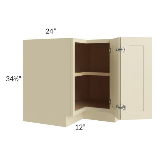RTA Casselton Ivory 36" Corner Base Cabinet (Trays sold separately for a Lazy Susan application) with 1 Decorative End Panel and Lazy Susan Trays
