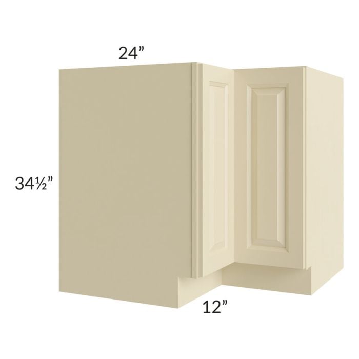 RTA Casselton Ivory 36" Corner Base Cabinet (Trays sold separately for a Lazy Susan application) with 2 Decorative End Panels