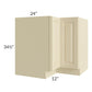RTA Casselton Ivory 36" Corner Base Cabinet (Trays sold separately for a Lazy Susan application) with Lazy Susan Trays